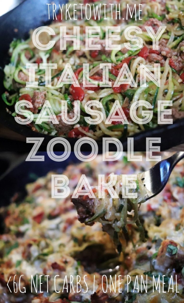 Cheesy Keto Zoodle Bake w/ Italian Sausage - TryKetoWith.Me